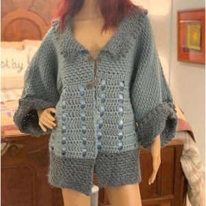Hand-knit high-fashion cardigan